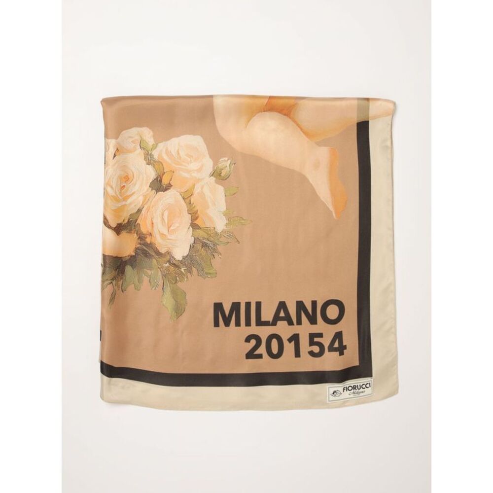Fiorucci Women Fiorucci Floral And Logo Print Silk-Blend Square Scarf